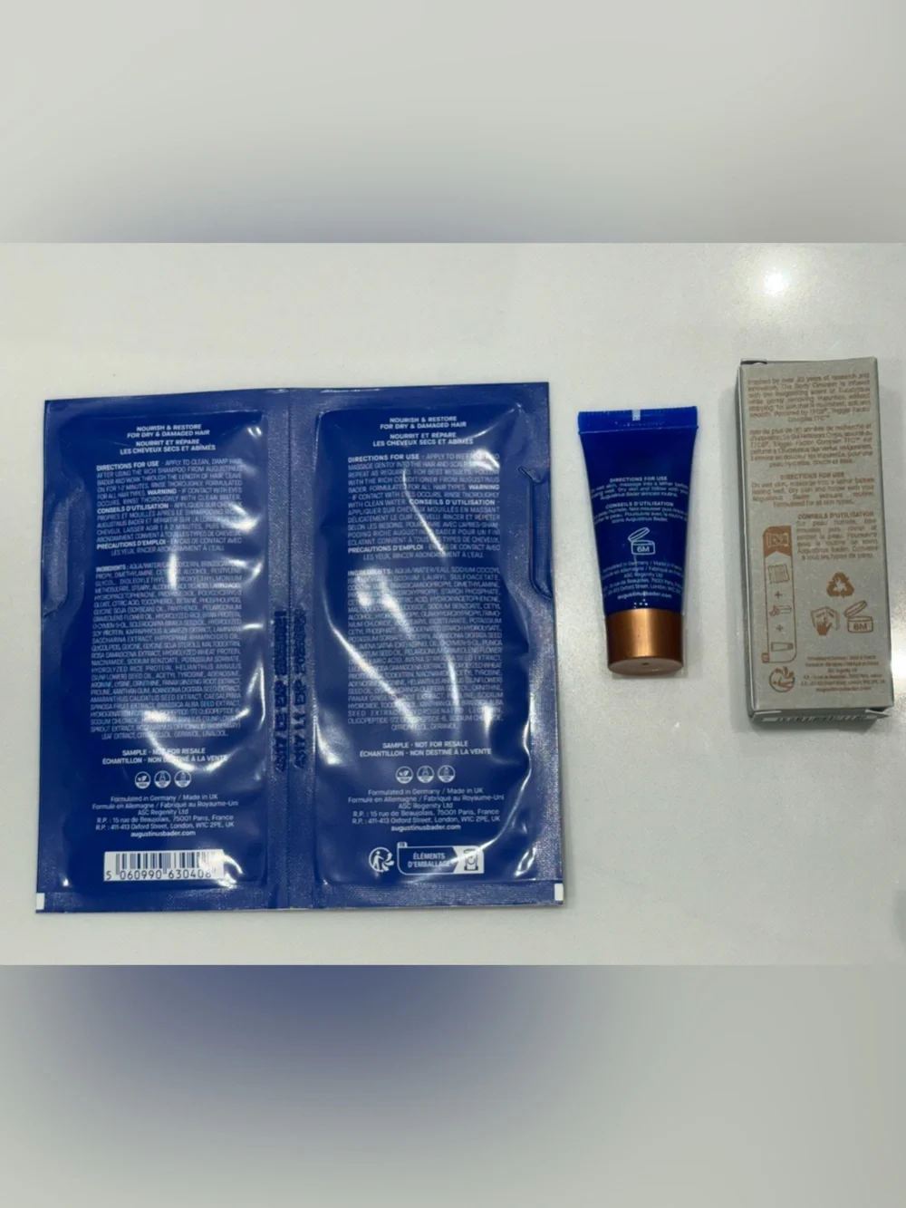 NEW Augustinus Bader The Rich Shampoo & Conditioner & The Body Cleanser Samples